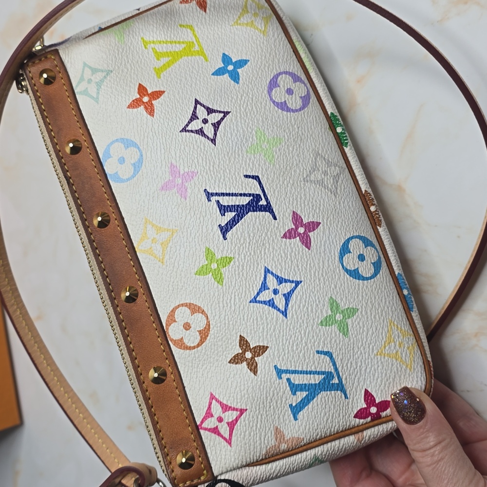 louis vuitton White multicolor pochette takashi murakami Crossbody - Picture 8 of 16